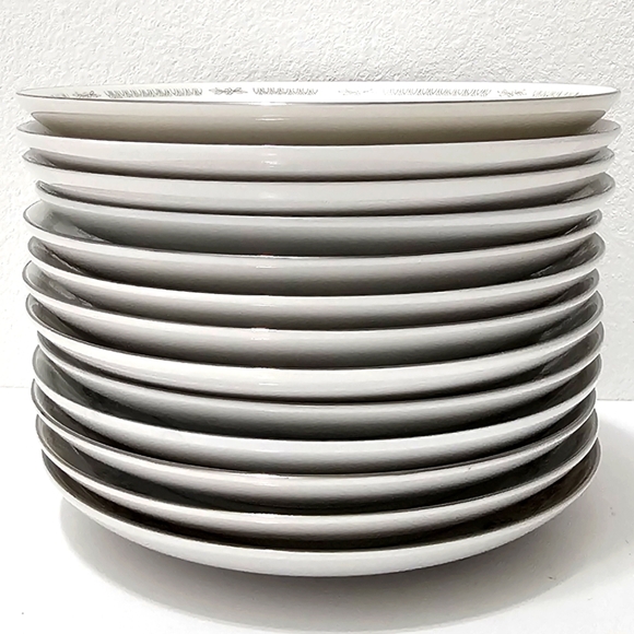 Diane by Fine China of Japan Blue Flower Scrolls - Saucers Set of 13 - Picture 6 of 10